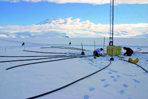 Performing maintenance at CTBTO infrasound station IS55, Windless Bight, Antarctica 