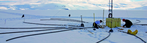 Performing maintenance at CTBTO infrasound station IS55, Windless Bight, Antarctica