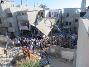 The home of the Kware' family, bombed by IDF forces. 8 civilians, including 6 minors, were killed. Gaza, 8 July, 2014. Source: B’Tselem